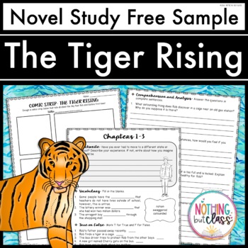 Preview of The Tiger Rising Novel Study FREE Sample | Worksheets and Activities