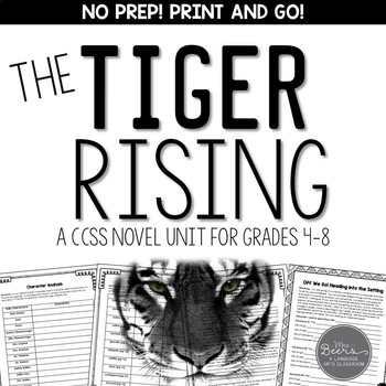Preview of The Tiger Rising Novel Unit for Grades 4-8 CCSS Aligned