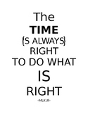 The Time is Always Right to Do What is Right- MLK JR