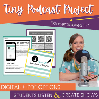 Preview of The Tiny Podcast Project l student podcasting l podcast project l podcast