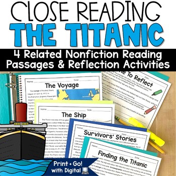 Preview of The Titanic Activities Reading Comprehension Passages and Questions Close Read
