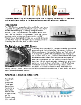 Titanic Coloring Worksheets Teaching Resources Tpt