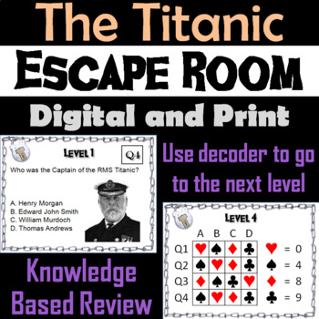 Preview of The Titanic Activity Escape Room