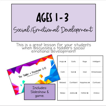 Preview of The Toddler & Preschooler (Ages 1-3) -Social/Emotional Development