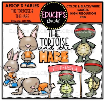 Preview of The Tortoise & The Hare (Aesop's Fable) Clip Art Bundle {Educlips Clipart}