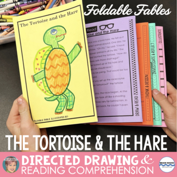 Preview of The Tortoise & The Hare Fable | Directed Drawing & Reading Comprehension Fun!