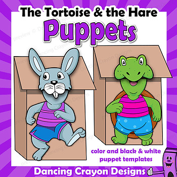 Preview of Tortoise and the Hare Craft - Paper Bag Puppets