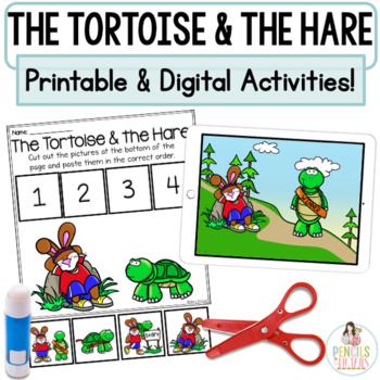 Preview of The Tortoise and the Hare | Printable Activities & Digital Google™ Slides