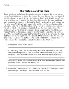 Preview of The Tortoise and the Hare_Worksheet