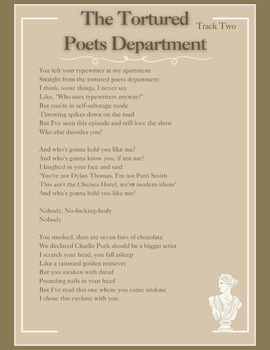 Preview of The Tortured Poets Department (Lyric Analysis) - Track Two: TTPD