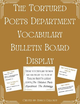 Preview of The Tortured Poets Department Vocabulary Bulletin Board Display