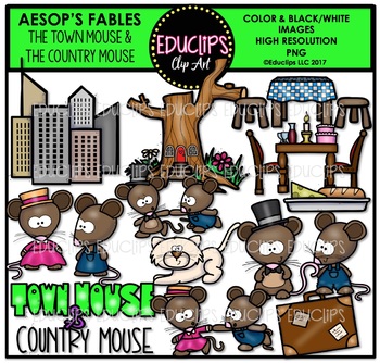 Preview of The Town Mouse And The Country Mouse Clip Art Set {Educlips Clipart}