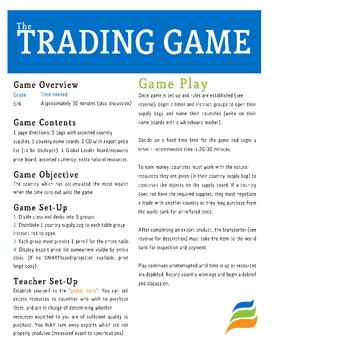 The Trading Game (Social Studies Simulation) by Miss A Plus | TpT