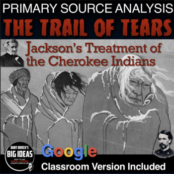 Preview of The Trail of Tears & Andrew Jackson Primary Source Analysis + Distance Learning