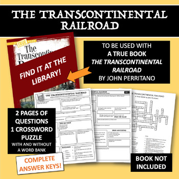 Preview of The Transcontinental Railroad - A TRUE BOOK - Questions and Crossword Puzzle