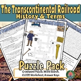 The Transcontinental Railroad Crossword Puzzle Word Search