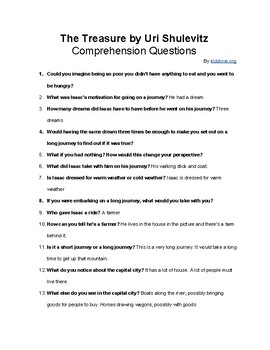 Preview of The Treasure by Uri Shulevitz Comprehension Questions