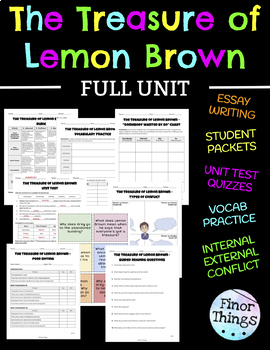 Preview of The Treasure of Lemon Brown: Short Story Full Unit: Distance Remote Learning