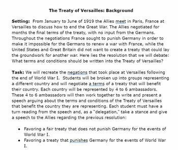 Preview of The Treaty of Versailles Simulation