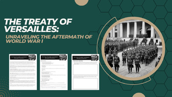 Preview of The Treaty of Versailles: Unraveling the Aftermath of World War I - Worksheet