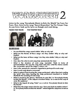 Tears for Fears - Everybody wants to…: English ESL worksheets pdf & doc