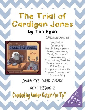 Preview of The Trial of Cardigan Jones Mini Pack 3rd Grade Journeys Unit 1, Lesson 2