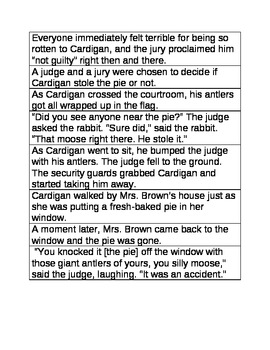 Preview of The Trial of Cardigan Jones Sequencing Sentences