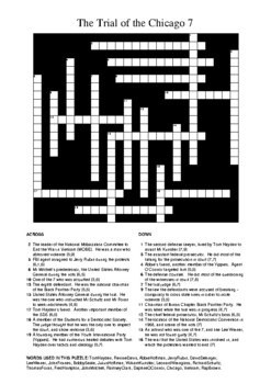 The Trial of the Chicago 7 (Movie) Crossword Puzzle by M Walsh