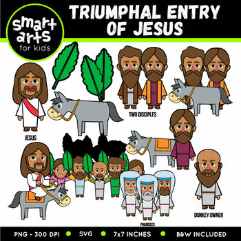 The Triumphal Entry of Jesus Clip Art by Smart Arts For Kids | TpT