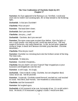 Preview of The True Confessions of Charlotte Doyle - Role Play chapter 17
