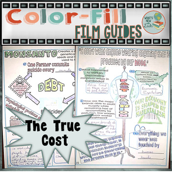 Preview of The True Cost Colorfill Film Guide Doodle Notes