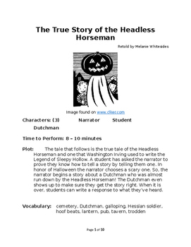 Preview of The True Story of the Headless Horseman - Small Group Reader's Theater