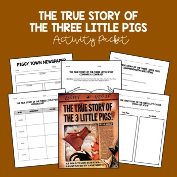Preview of The True Story of the Three Little Pigs Activity Packet - PRINT & GO