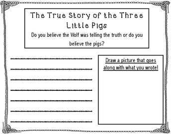 Preview of The True Story of the Three Little Pigs (FREE)