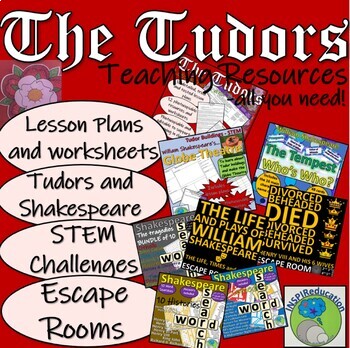 Preview of The Tudors - Bundle: Lesson Plans, Worksheets, STEM, Escape Rooms, Print and Go!