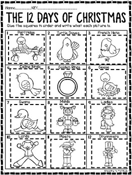 The Twelve Days of Christmas Coloring Book and Activity | TpT