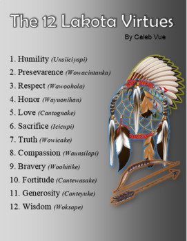 Preview of The Twelve Lakota Virtues (Definition Examples, Pictures..Etc.)