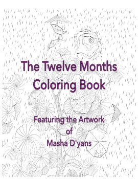 Preview of The Twelve Months - Learn to Spell Coloring Book With Art by Masha D'yans!