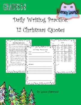 Preview of Daily Writing Practice:  12 Christmas Quotes