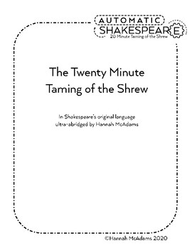 Preview of The Twenty Minute Taming of the Shrew