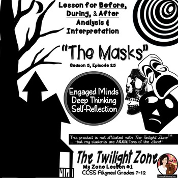 Preview of The Twilight Zone Lesson "The Masks" - Worksheets, Writing, Rubric, & More