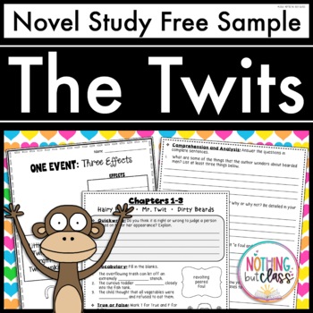 Preview of The Twits Novel Study FREE Sample | Worksheets and Activities