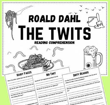 Preview of The Twits, Roald Dahl: Reading Comprehension questions booklet