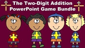 Preview of The Two-Digit Addition PowerPoint Game Bundle