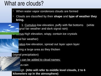 Preview of The Types of Clouds! (graphic organizer for note taking included in store too!)