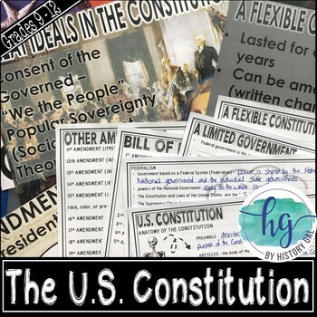 Preview of The U.S. Constitution PowerPoint and Guided Notes (Print and Digital Resource)