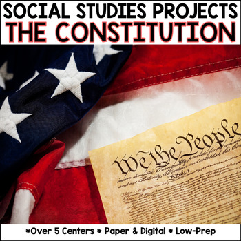 Preview of The U.S. Constitution Social Studies Centers - Passage & Activities