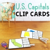 The 50 United States & U.S. Capitals Geography Clip Cards 