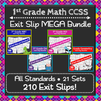 Preview of The ULTIMATE 1st Grade Math Exit Tickets/Slips Bundle