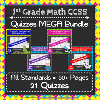 Preview of The ULTIMATE 1st Grade Math Quizzes Bundle